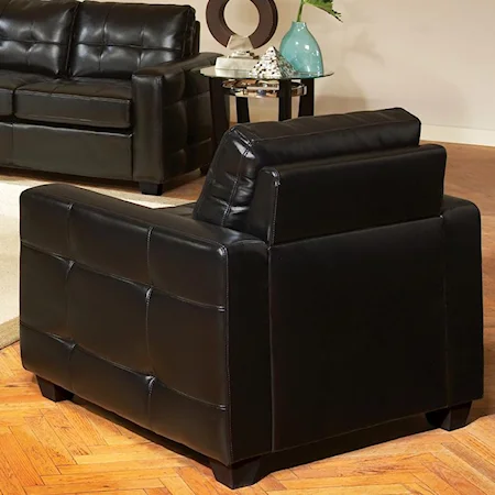 Contemporary Faux Leather Tufted Arm Chair